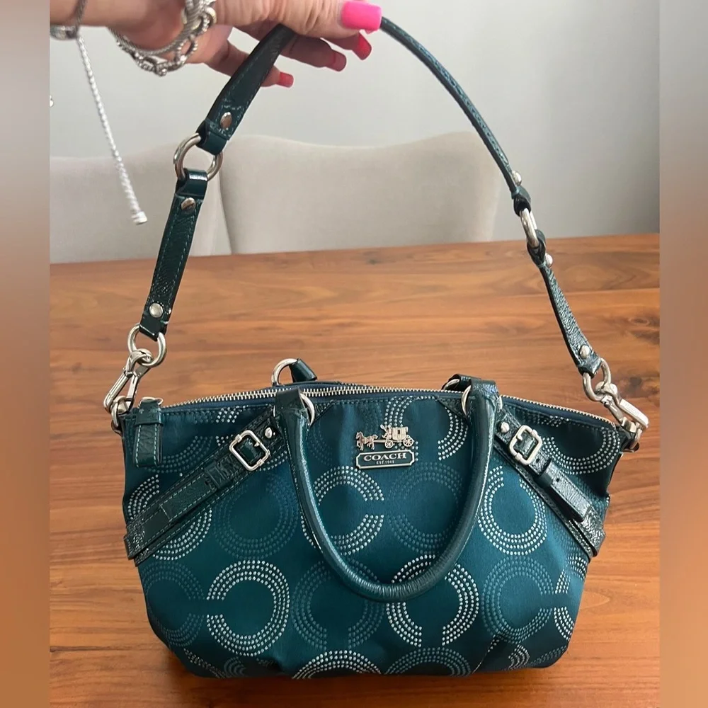 Coach Teal  Turquoise Handbag - Picture 2 of 5